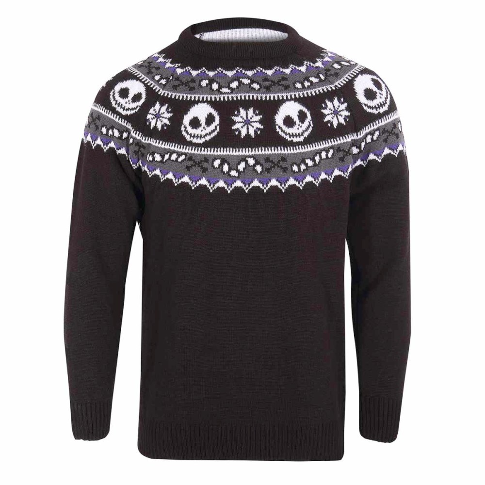 Disney The Nightmare Before Christmas - Jack Repeat Gestrickter Pullover - Schwarz